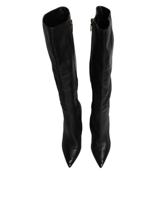 Pair of black knee high boots