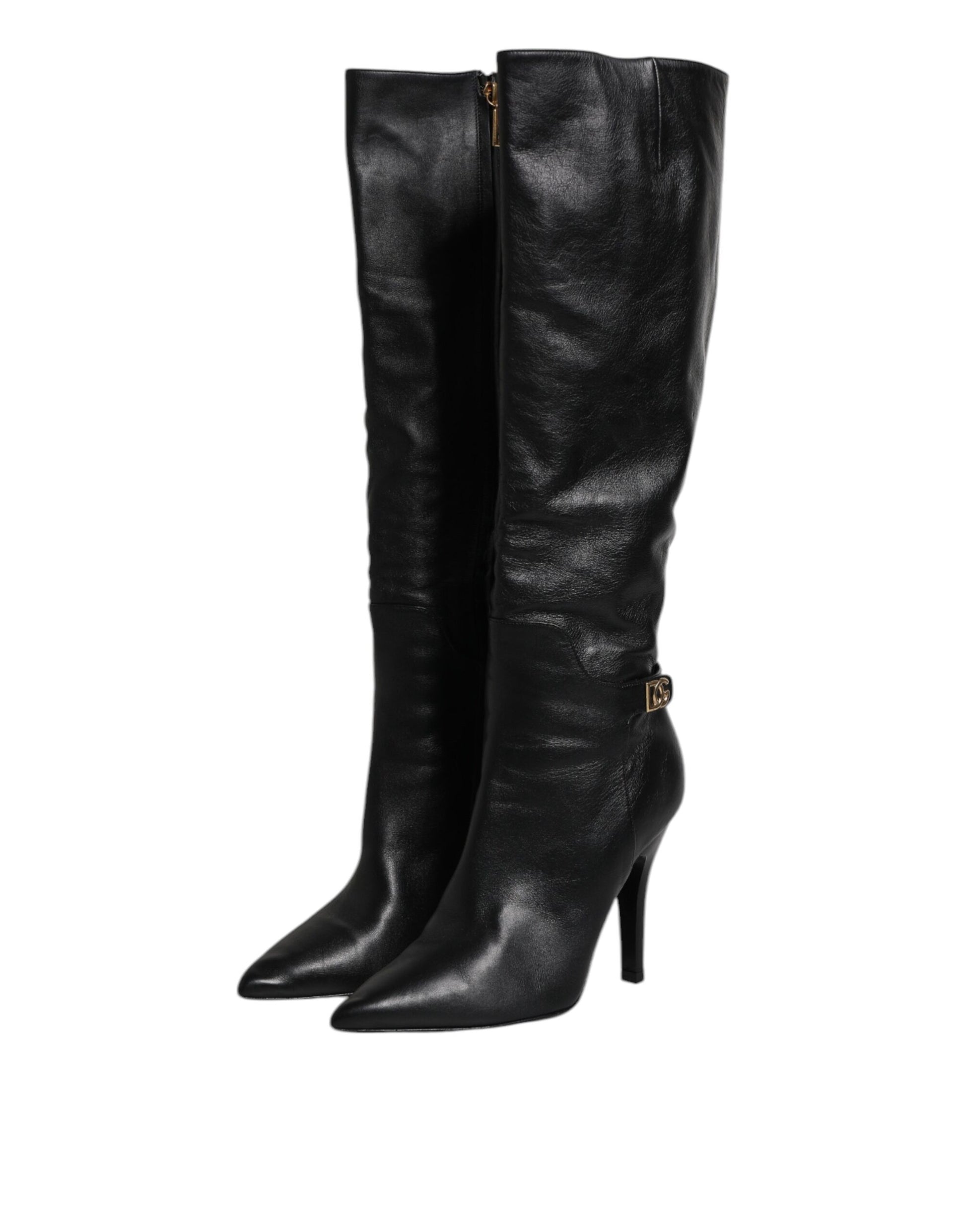 Pair of black knee high boots