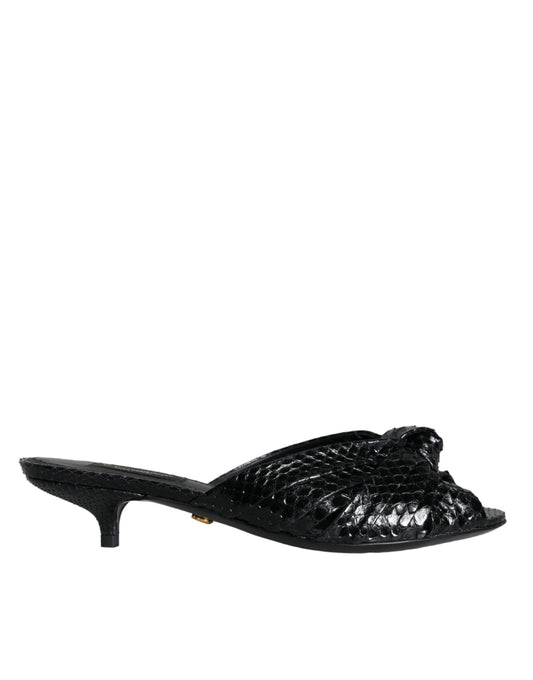 Black high heel sandal with multiple straps