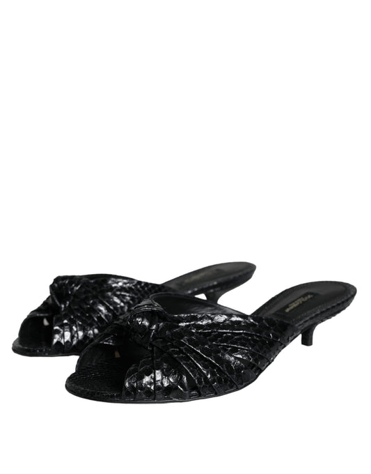 Pair of black glittery women's sandals