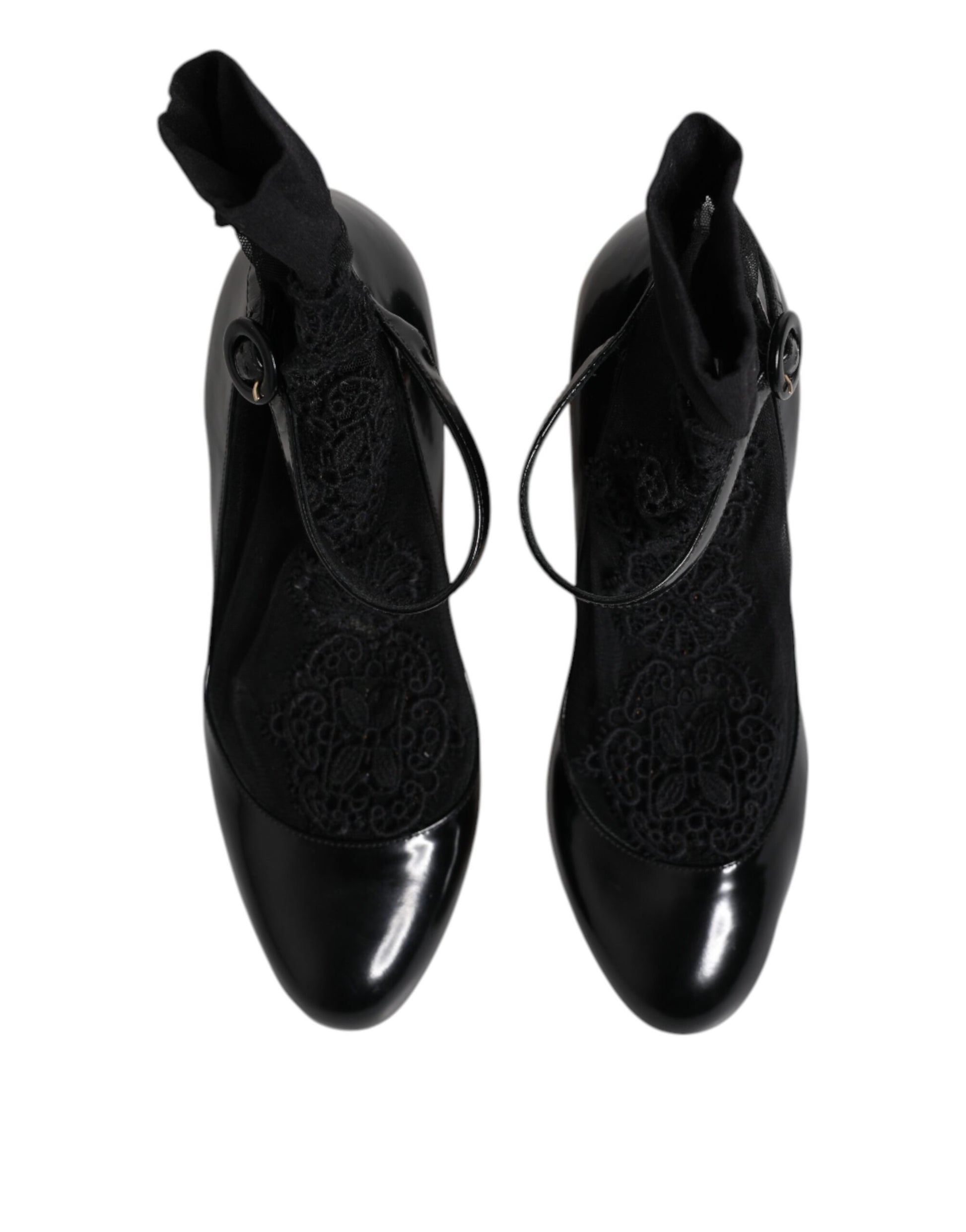 Pair of black boots with laces