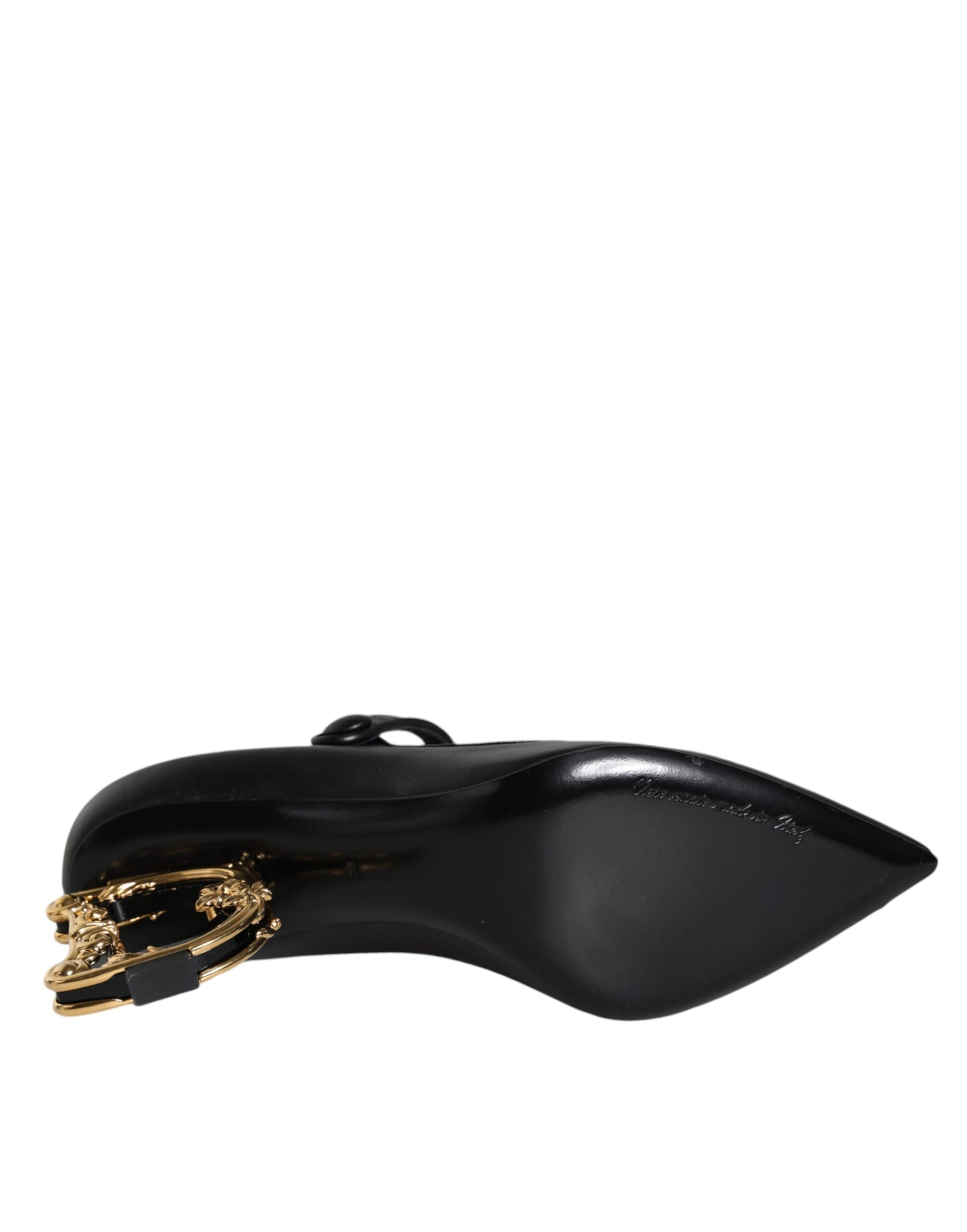 Black leather wallet with gold accents