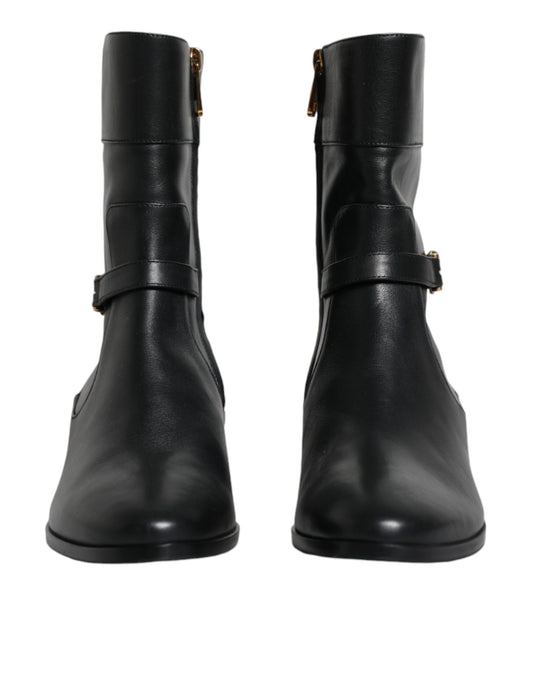 Pair of black leather boots