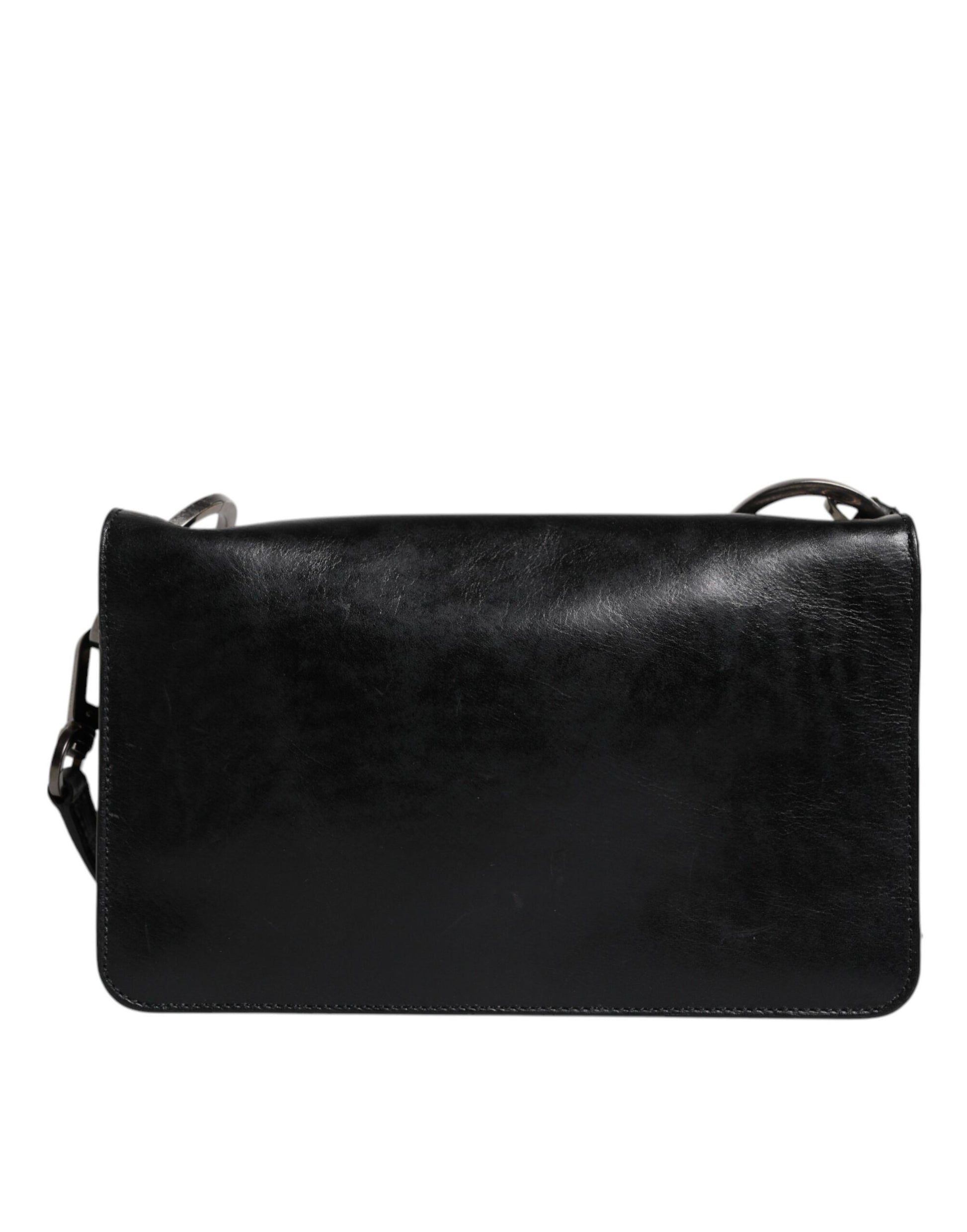 Black leather crossbody bag