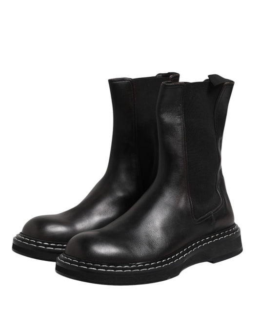 Pair of black leather boots