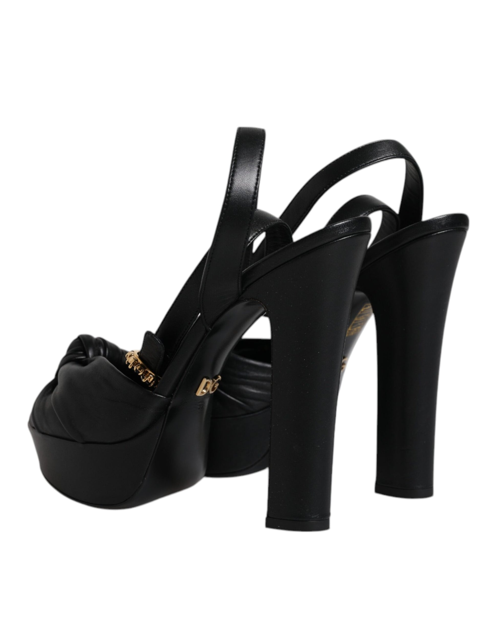 Black high heel shoes with ankle strap