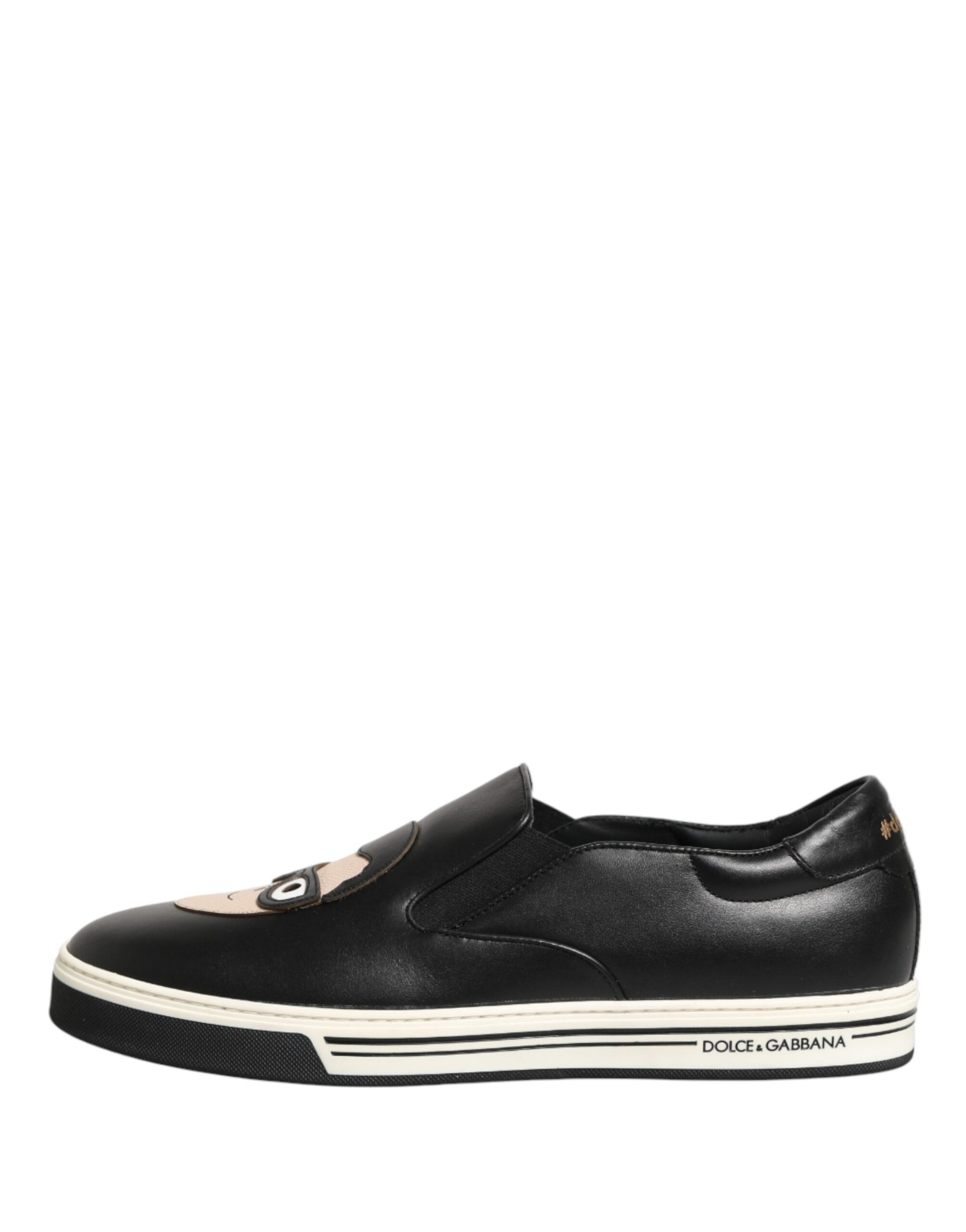 Black sneaker with white sole