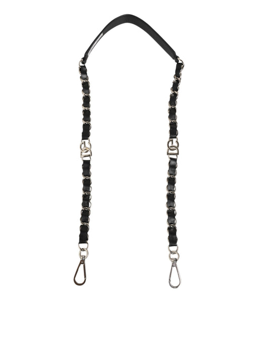 Black beaded necklace with silver clasp