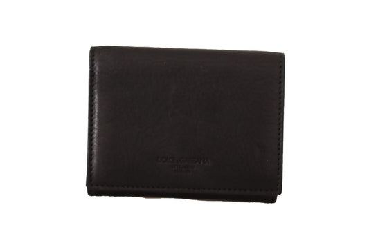 Black leather wallet with card slots