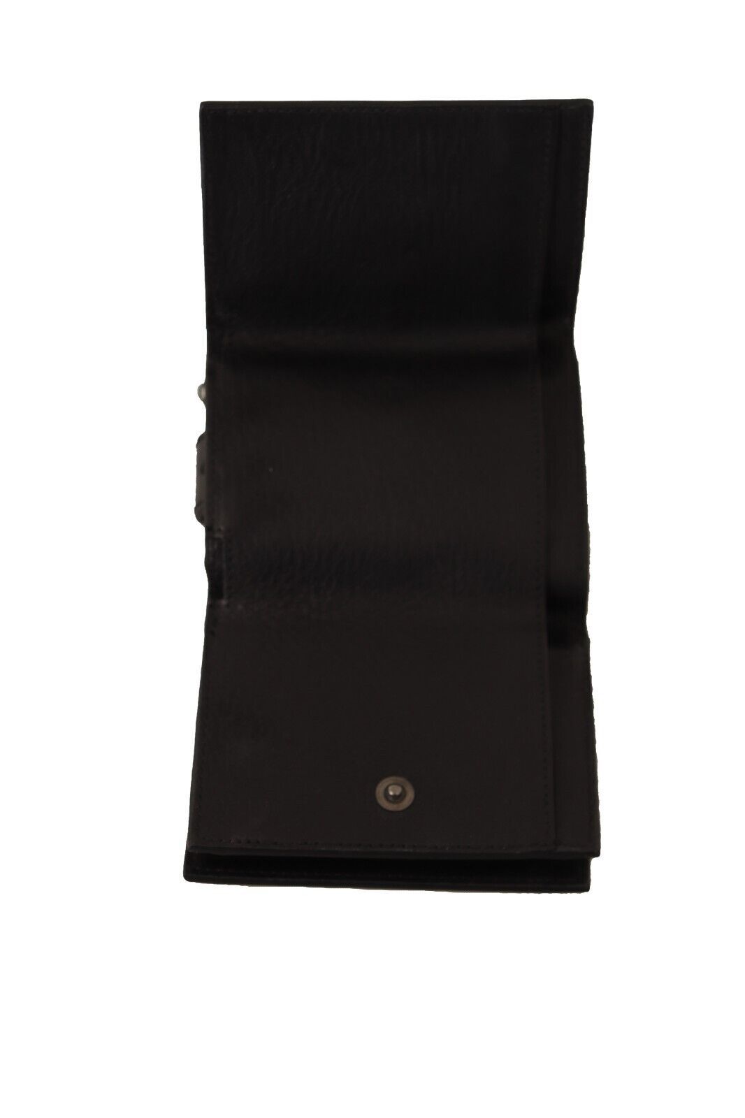 Black leather belt with metal buckle