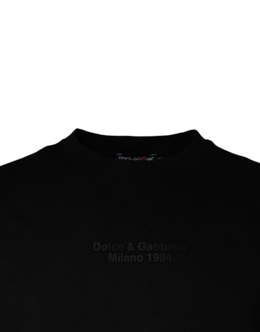 Black t-shirt with logo on neckline
