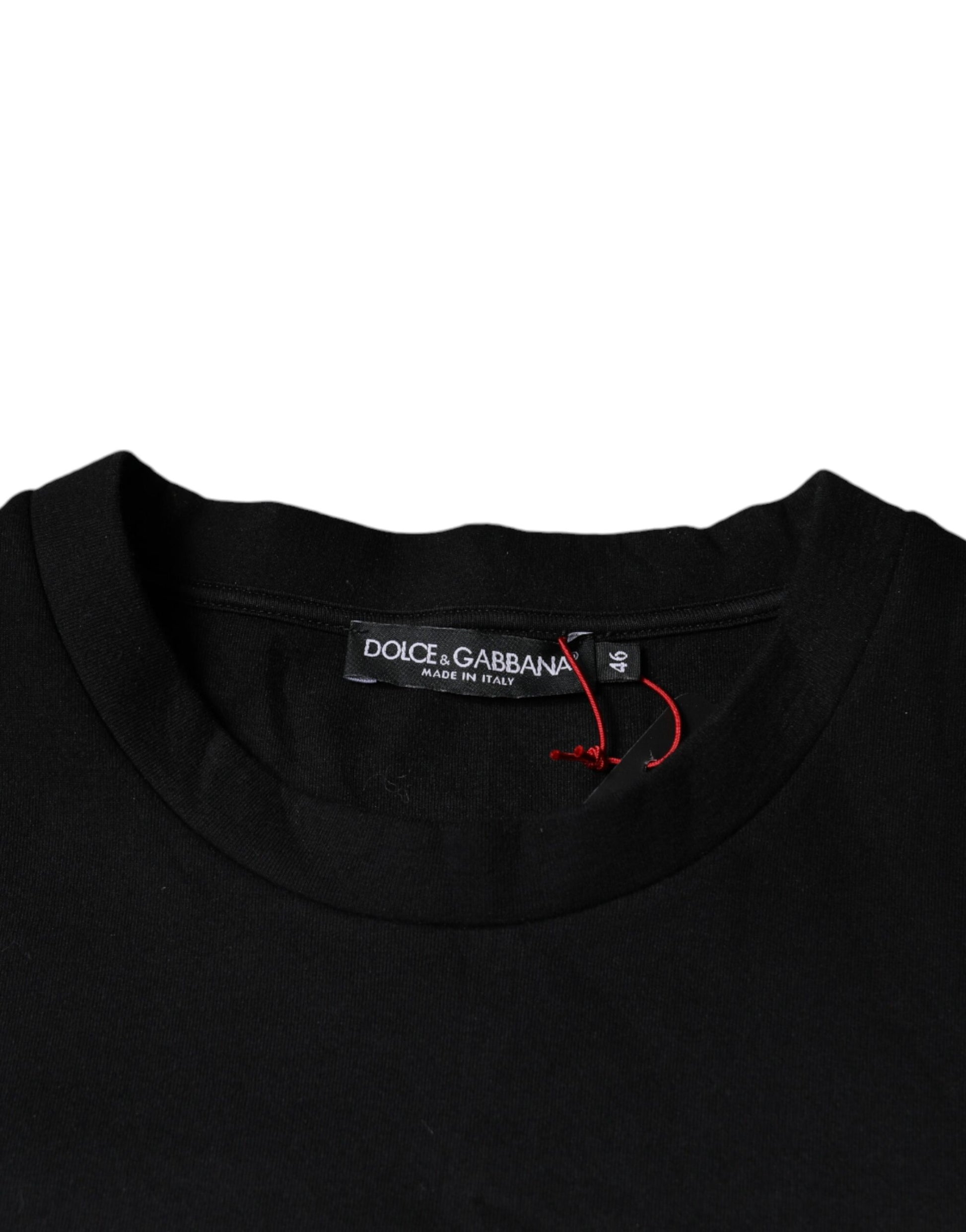 Black t-shirt with white label