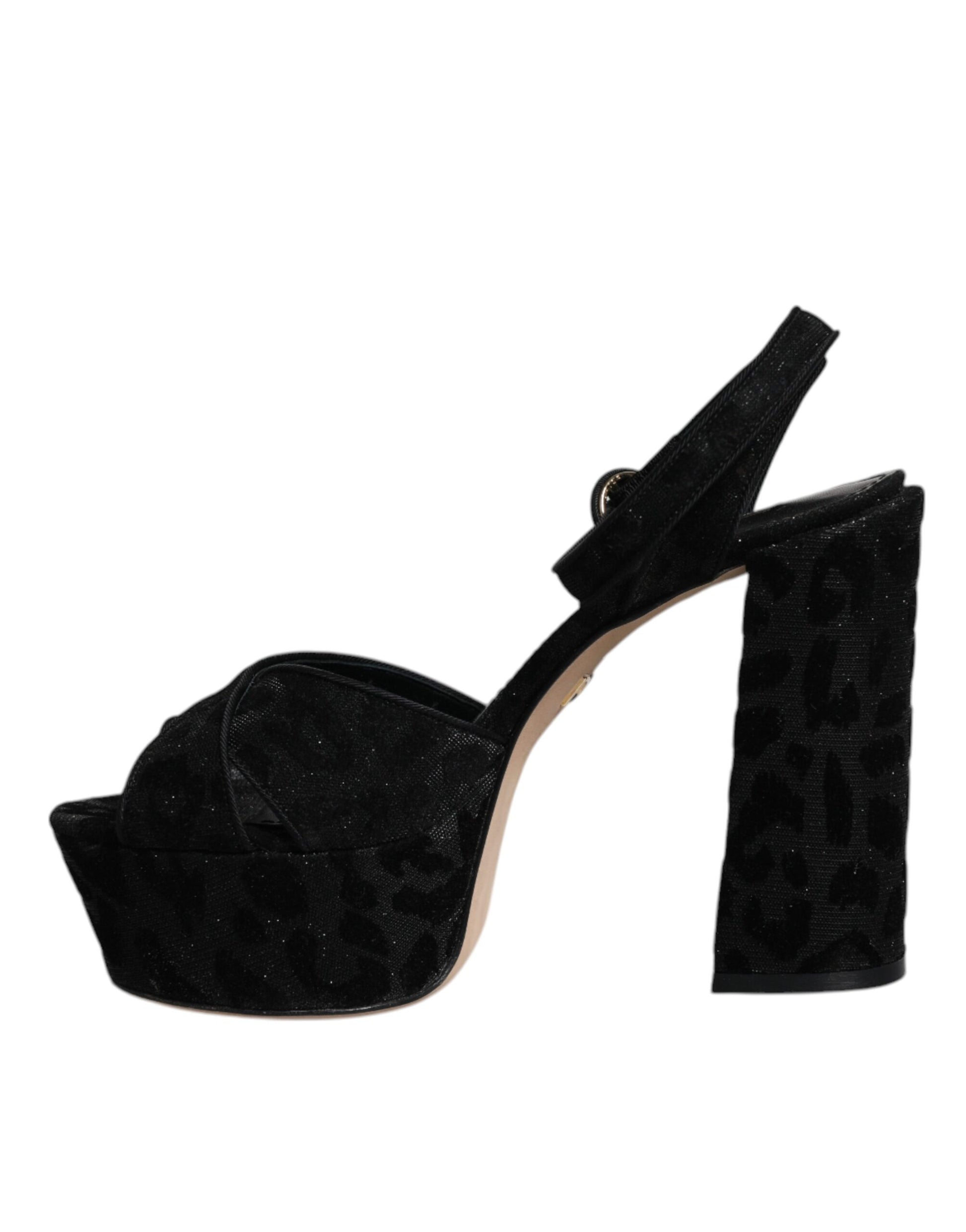 Black velvet high heel shoe