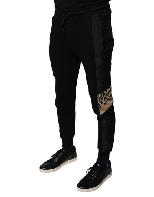 Black sweatpants with zippered side pockets