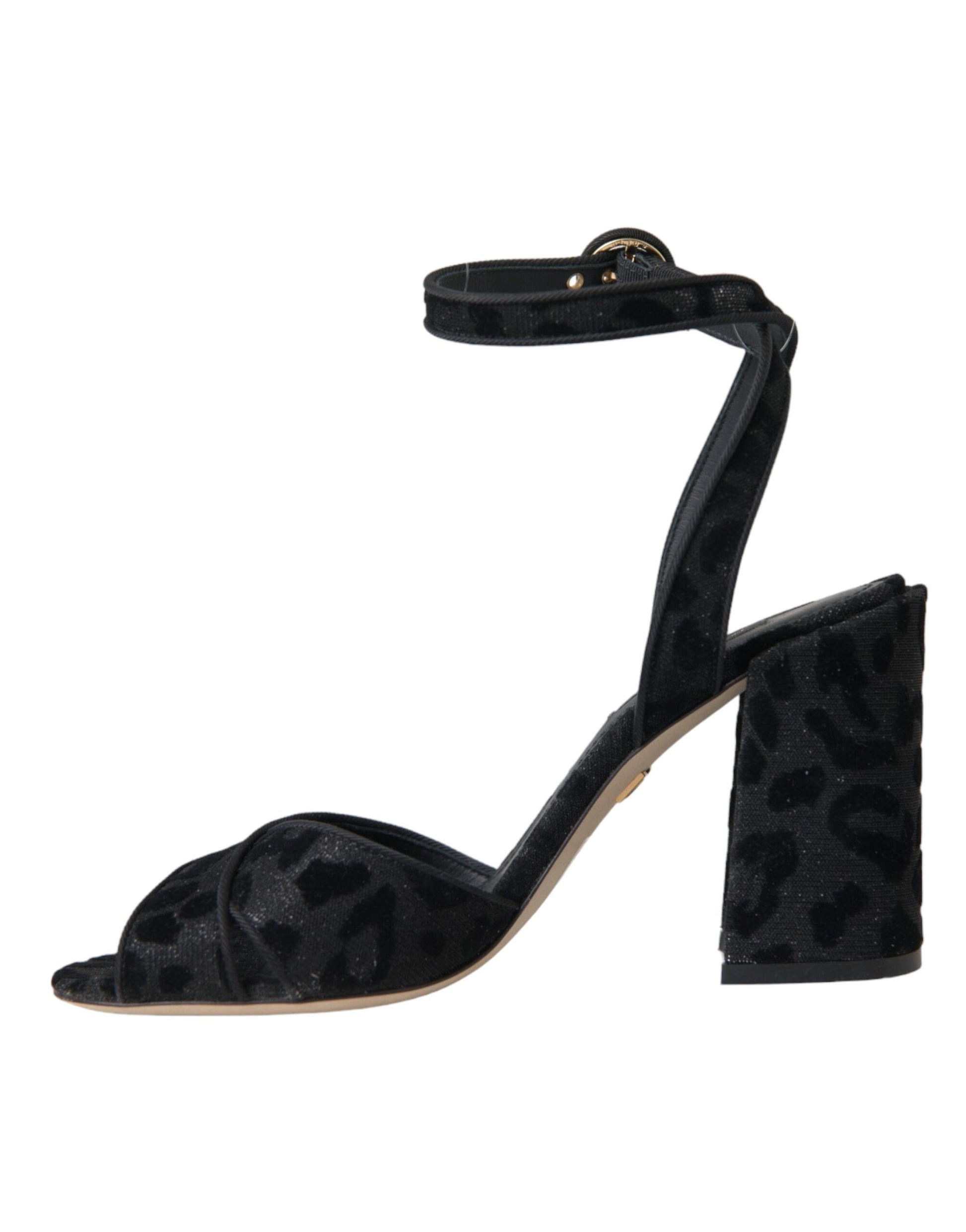 Black high heel shoe with ankle strap