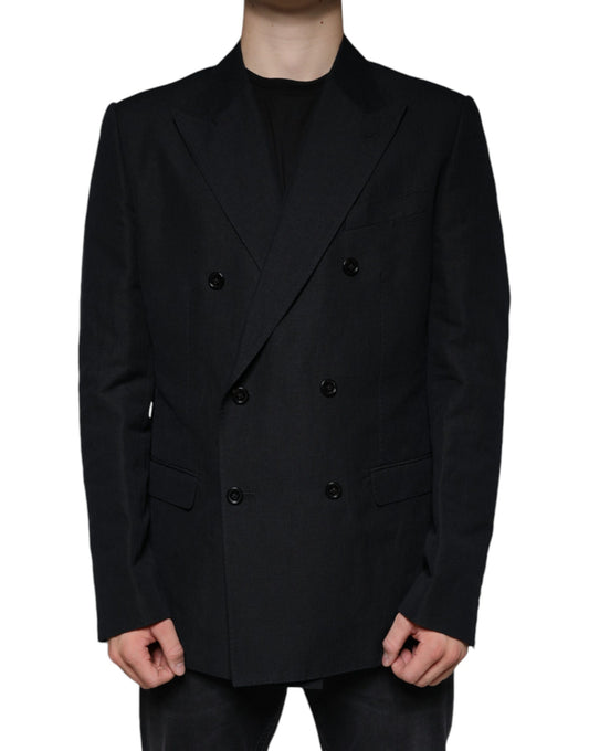 A black linen double breasted blazer from Dolce & Gabbana