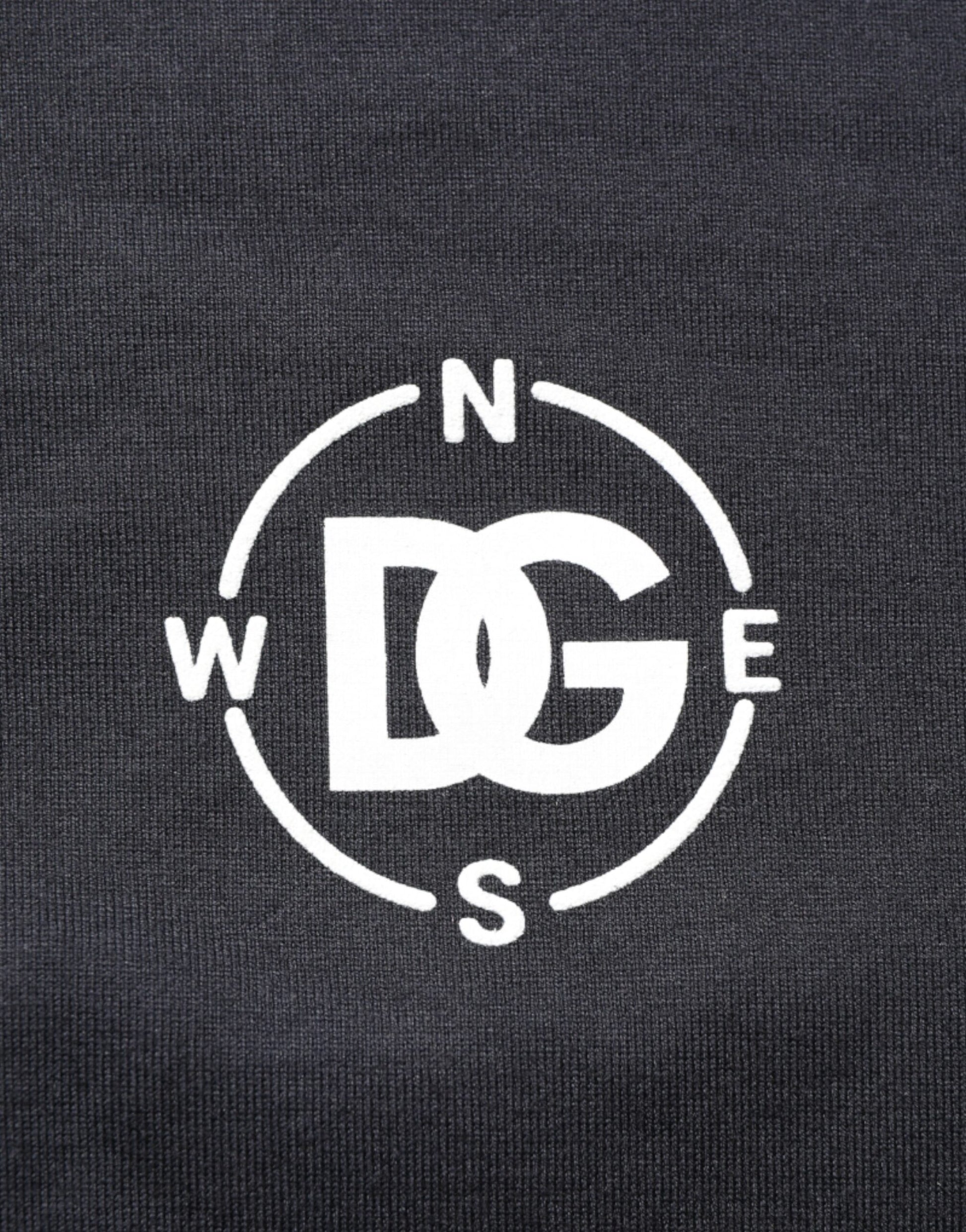 Black fabric with white compass logo