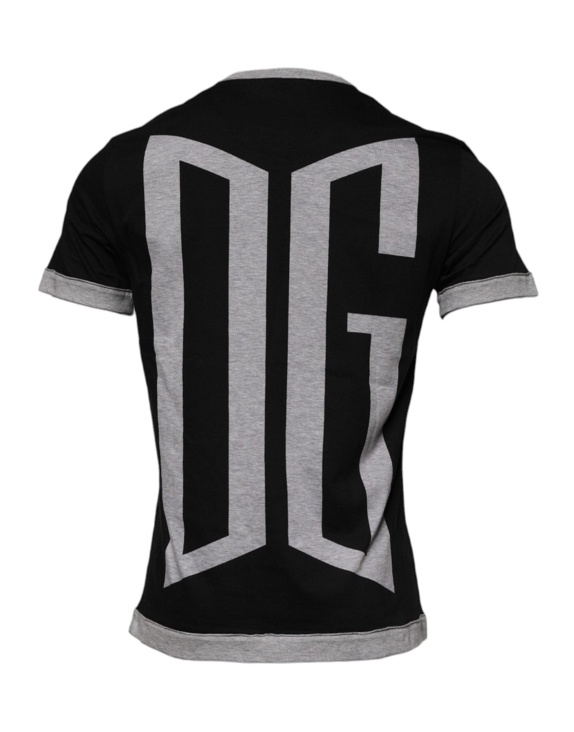 Black shirt with grey lettering on back