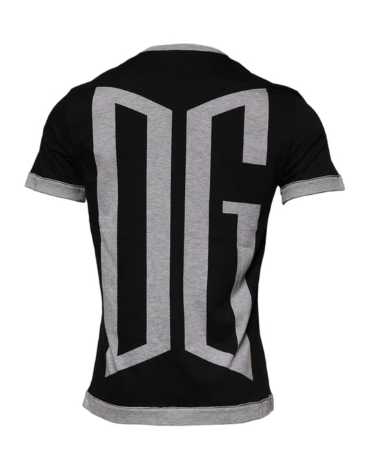 Black shirt with grey lettering on back