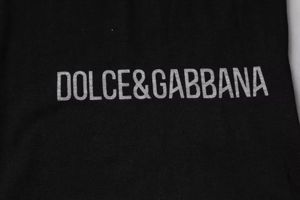 Black fabric with white embroidered logo