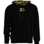 Black hoodie with yellow lettering