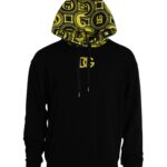 Black hoodie with yellow design on front