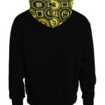 Black sweater with yellow patterned scarf