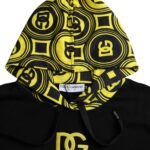 Black hoodie with yellow DG logo