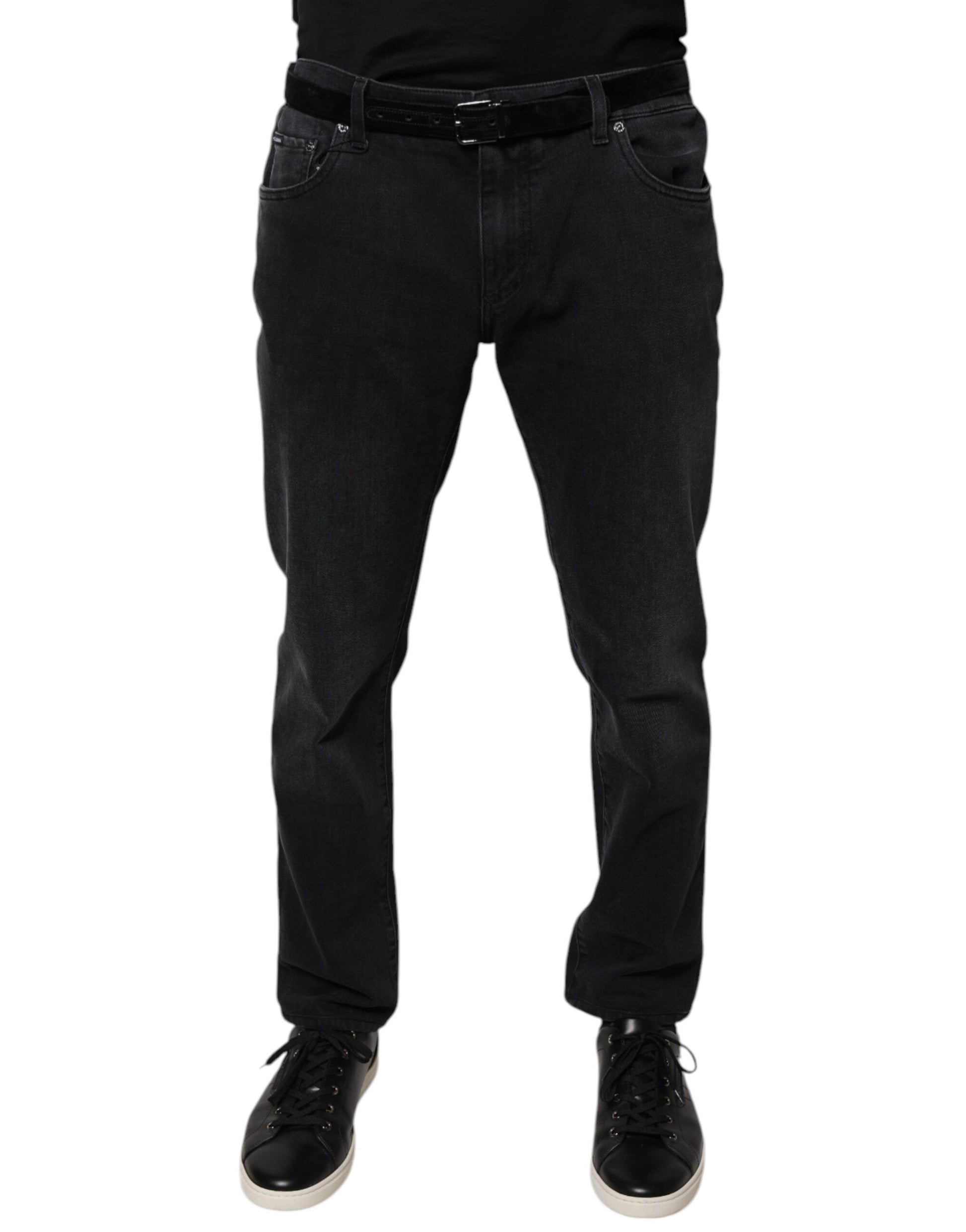 Pair of dark blue jeans on a mannequin