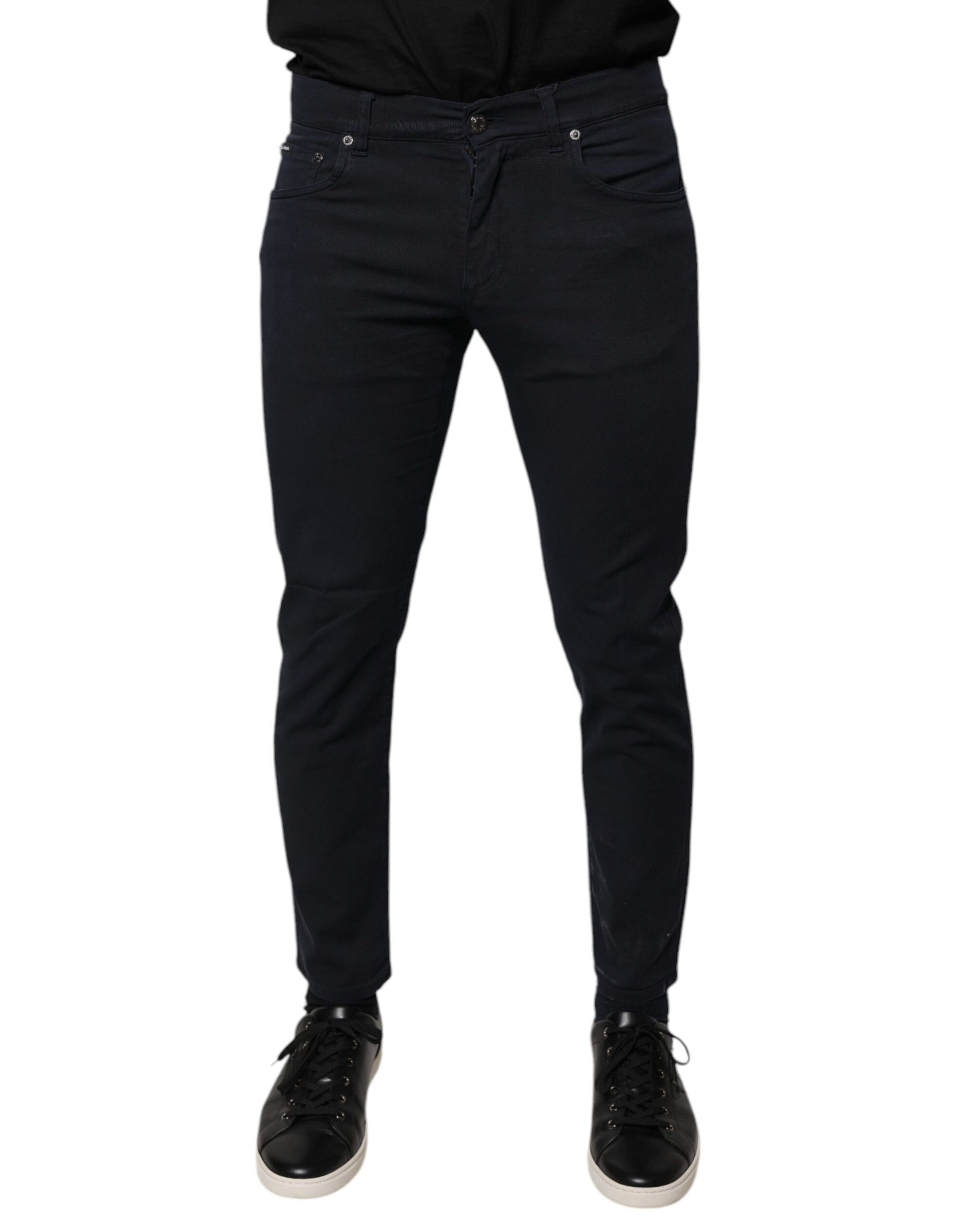 Pair of dark blue jeans on a mannequin