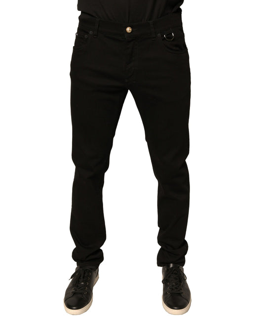 Black slim fit jeans on a mannequin