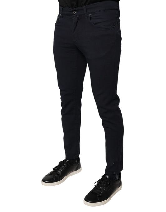 Pair of dark blue jeans on a mannequin