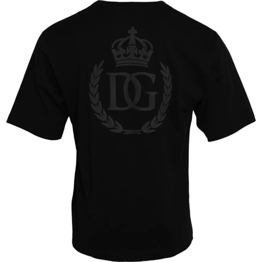 Black t-shirt with embroidered crown logo