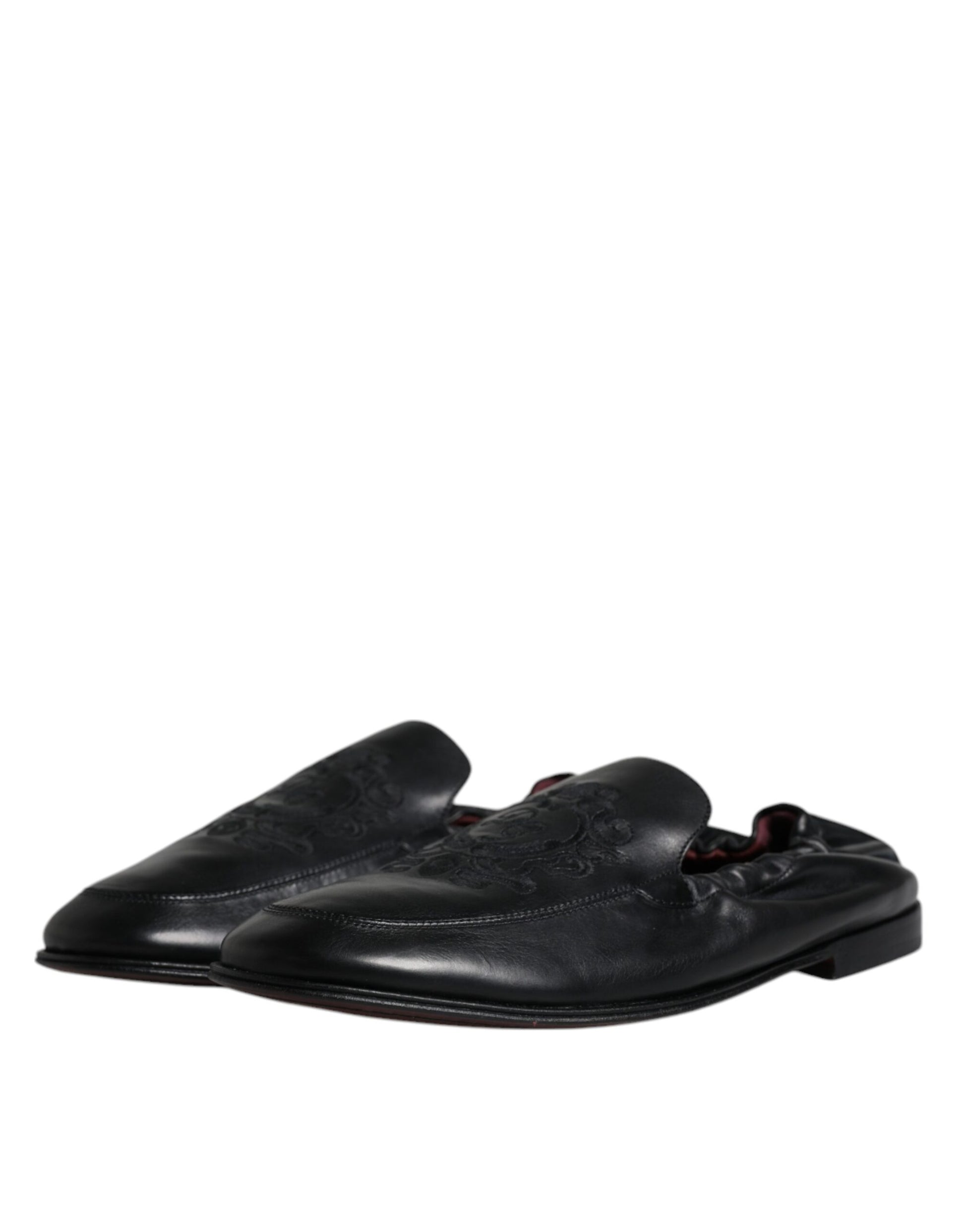 Pair of black leather shoes