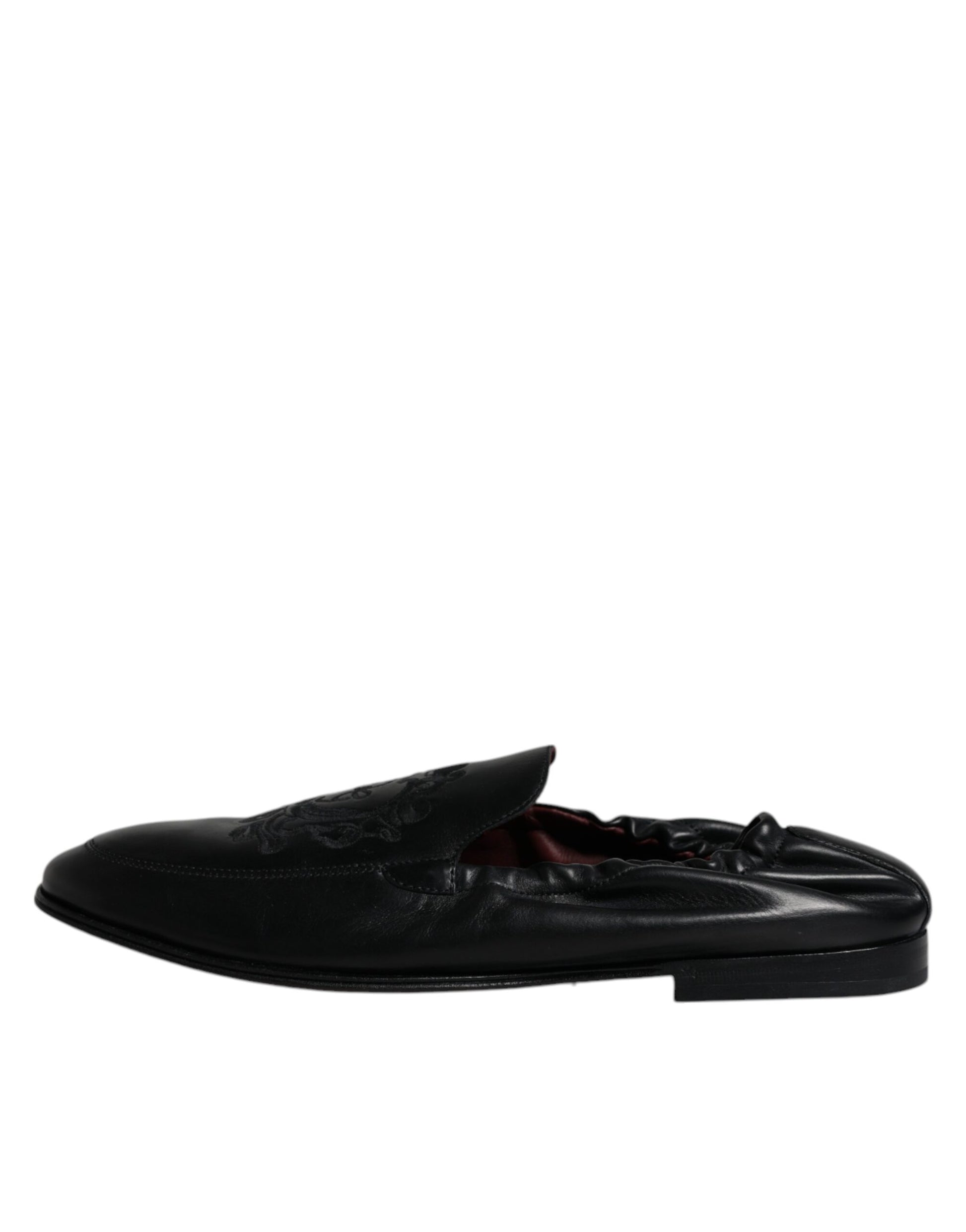 Black leather shoe with laces