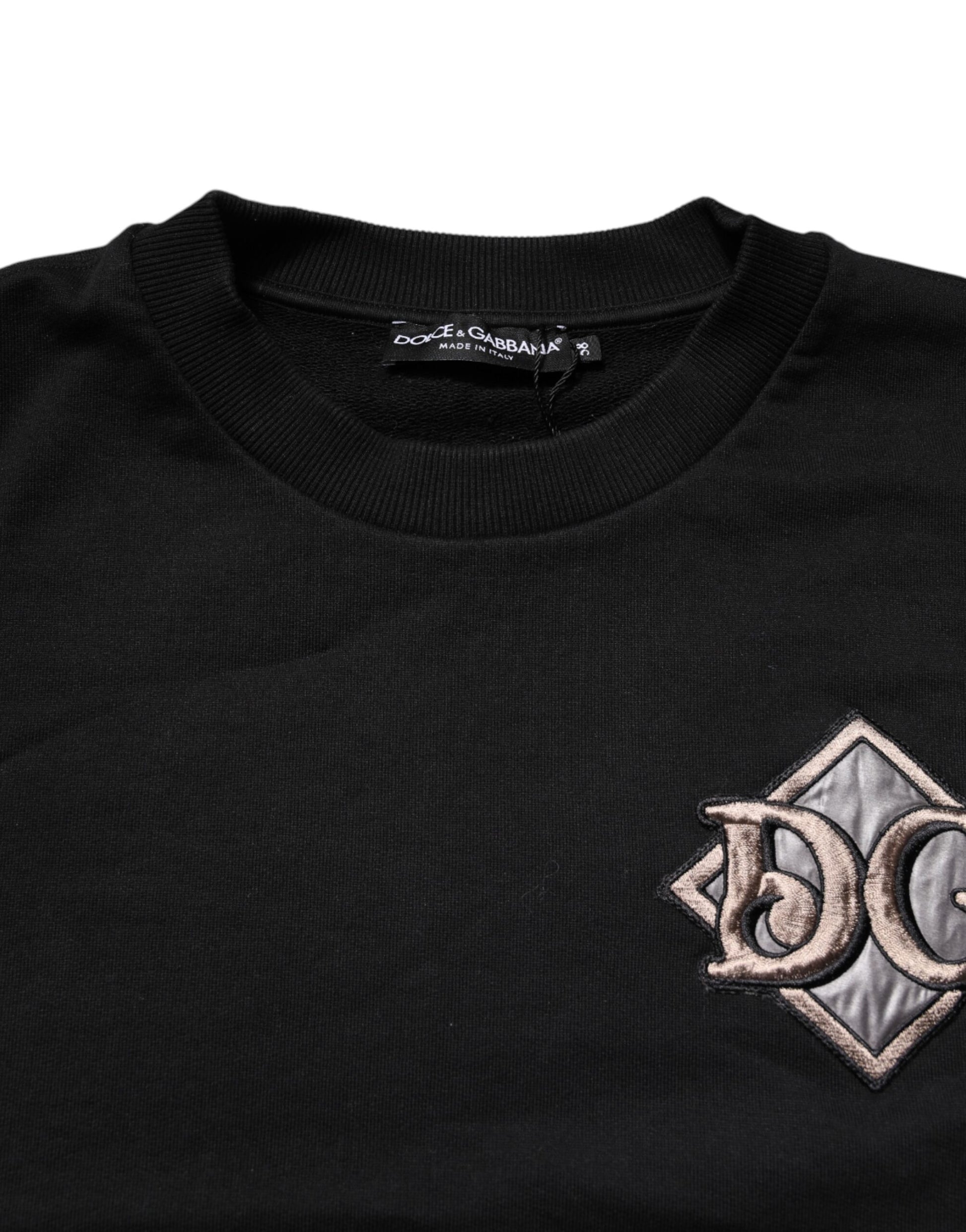 Black sweater with embroidered logo on chest