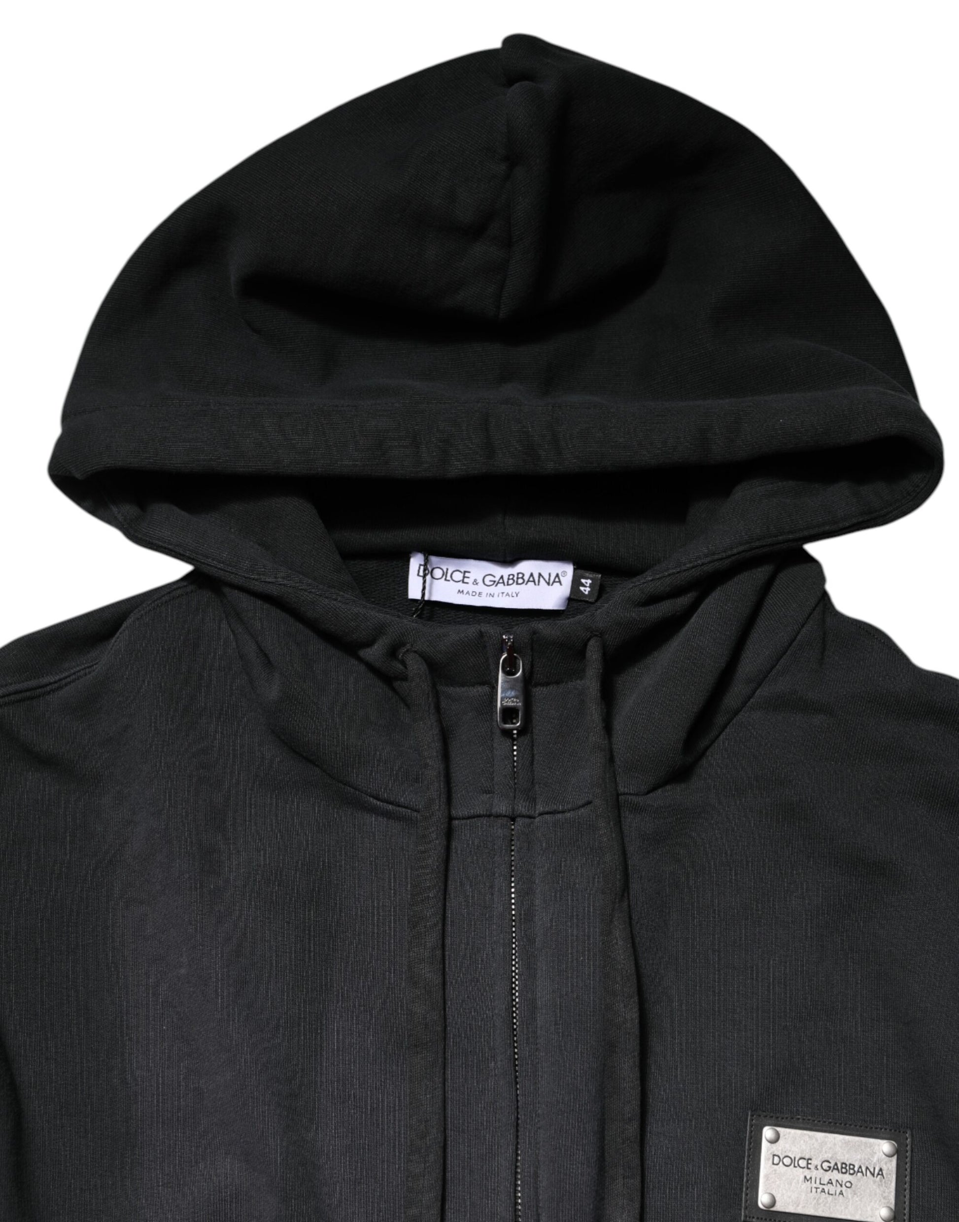 Black hoodie with zippered front pocket