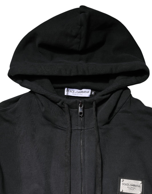 Black hoodie with zippered front pocket