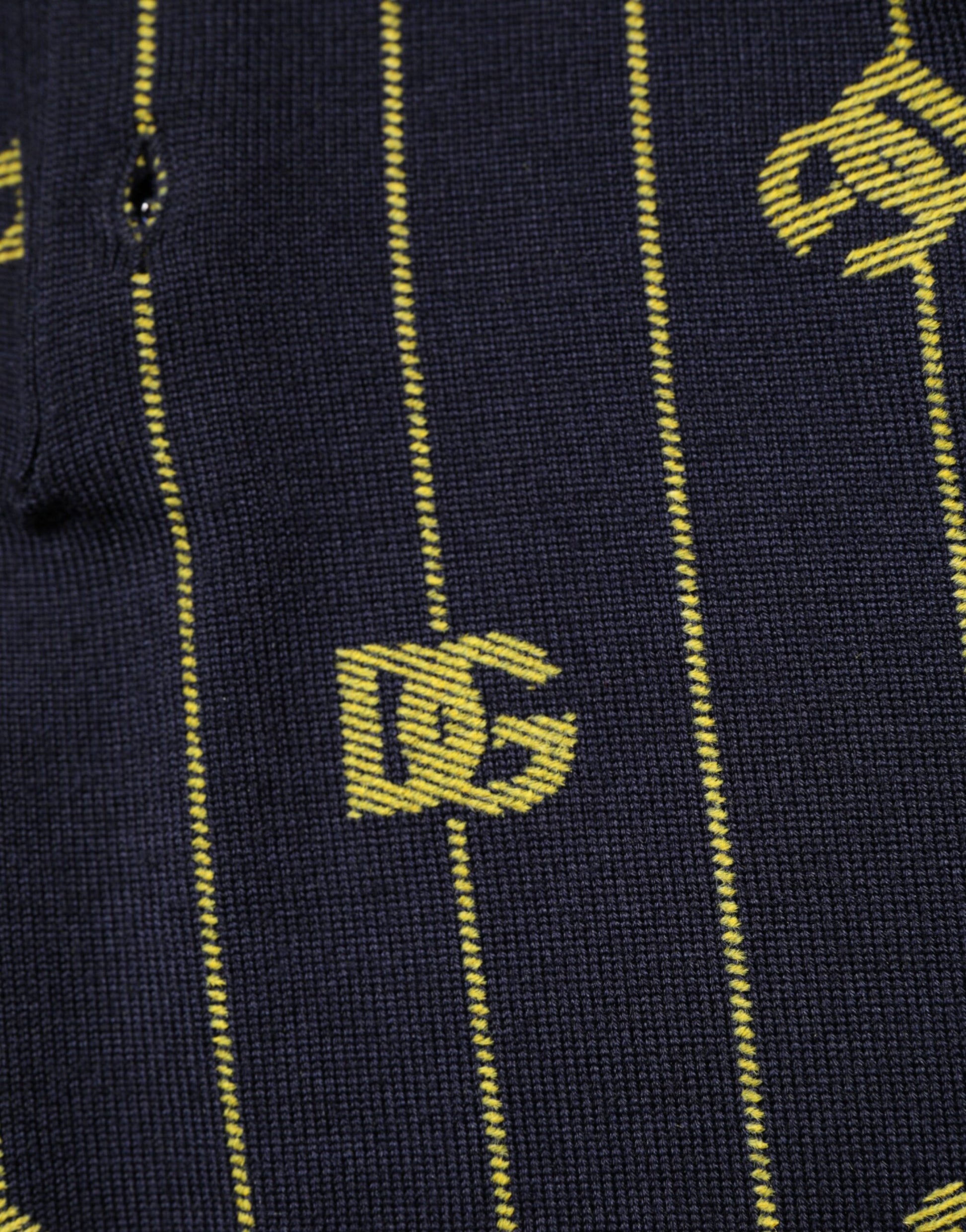 Yellow and black sock with DC logo