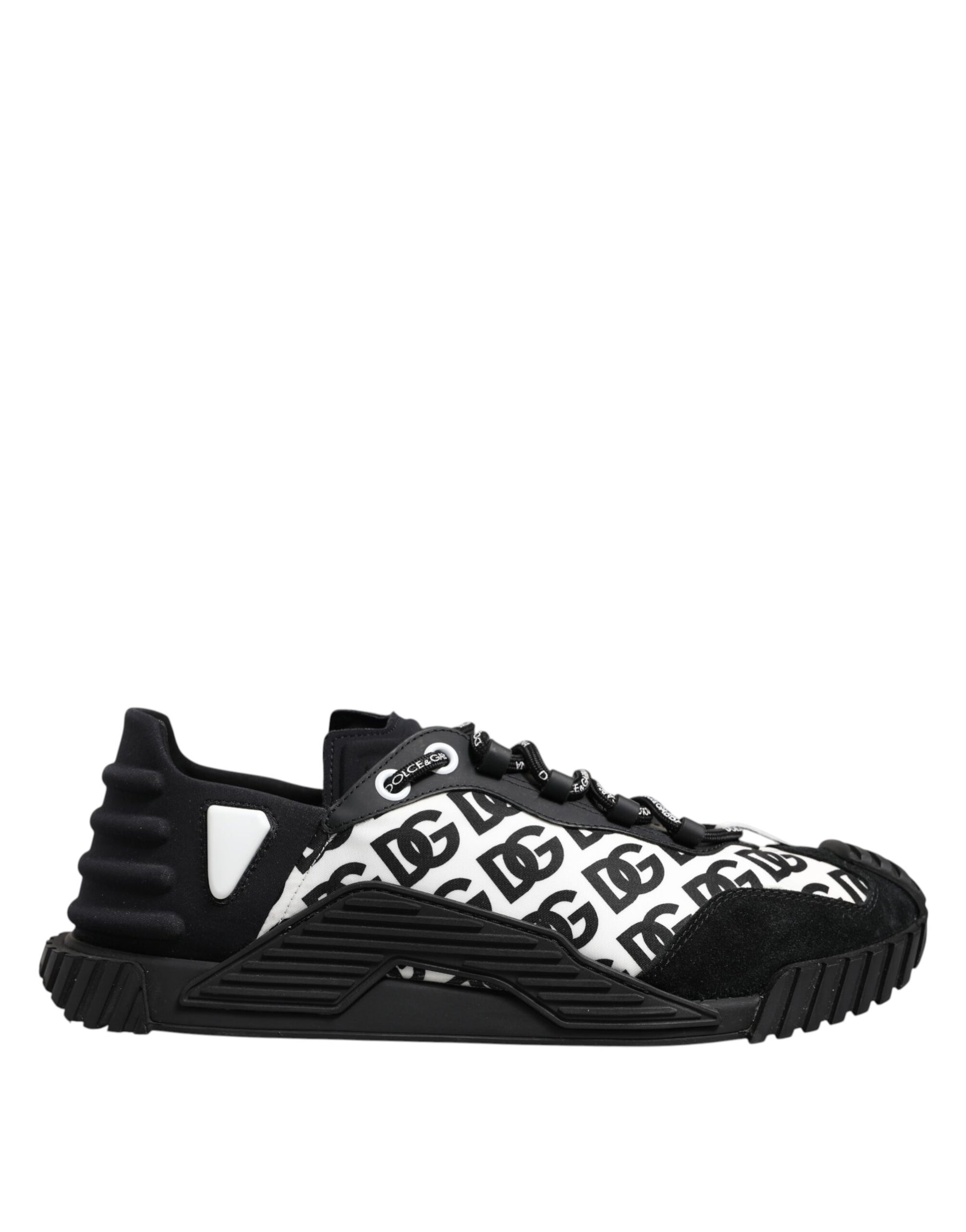 Black and white sneaker with patterned design