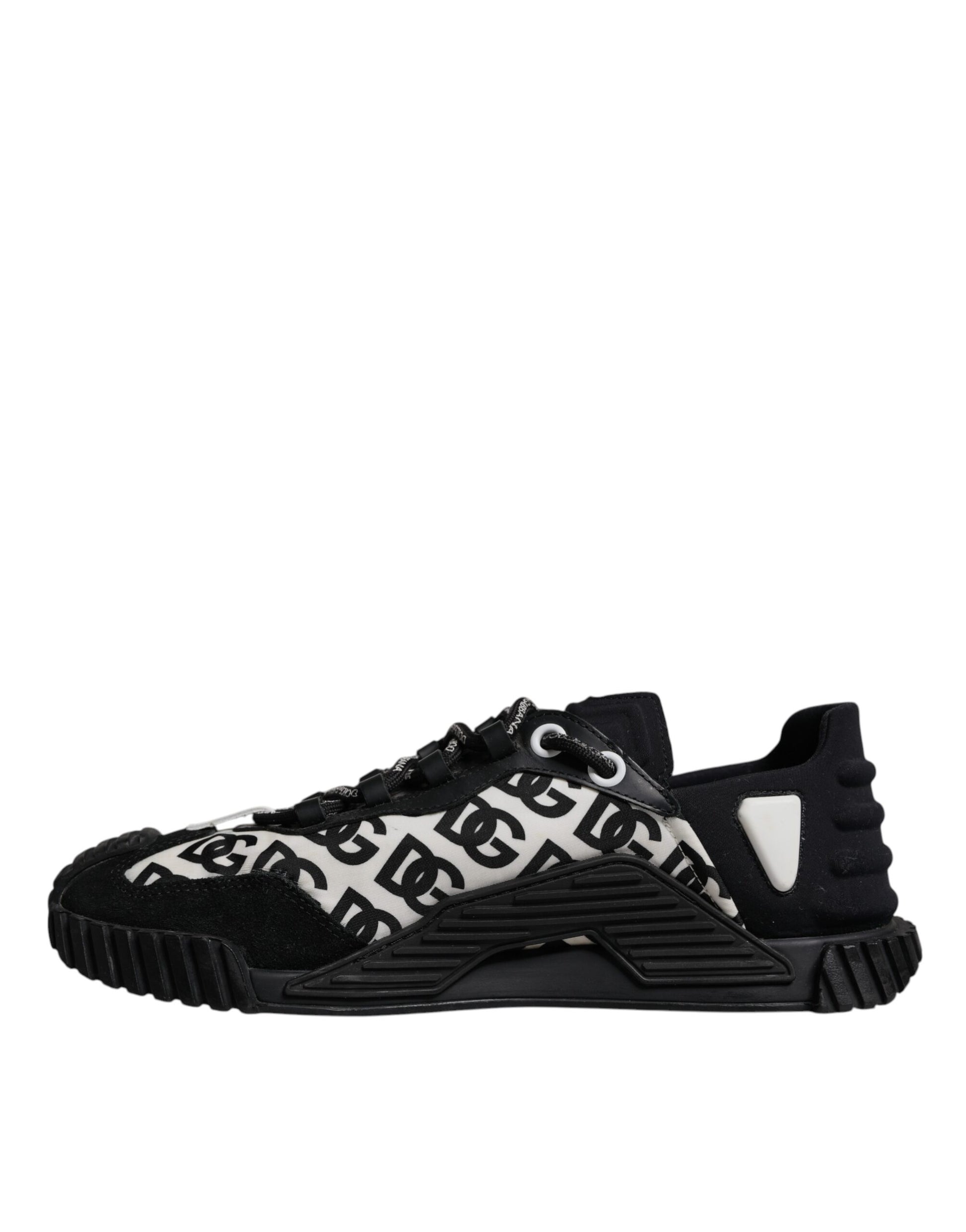 Black and white sneaker with patterned design