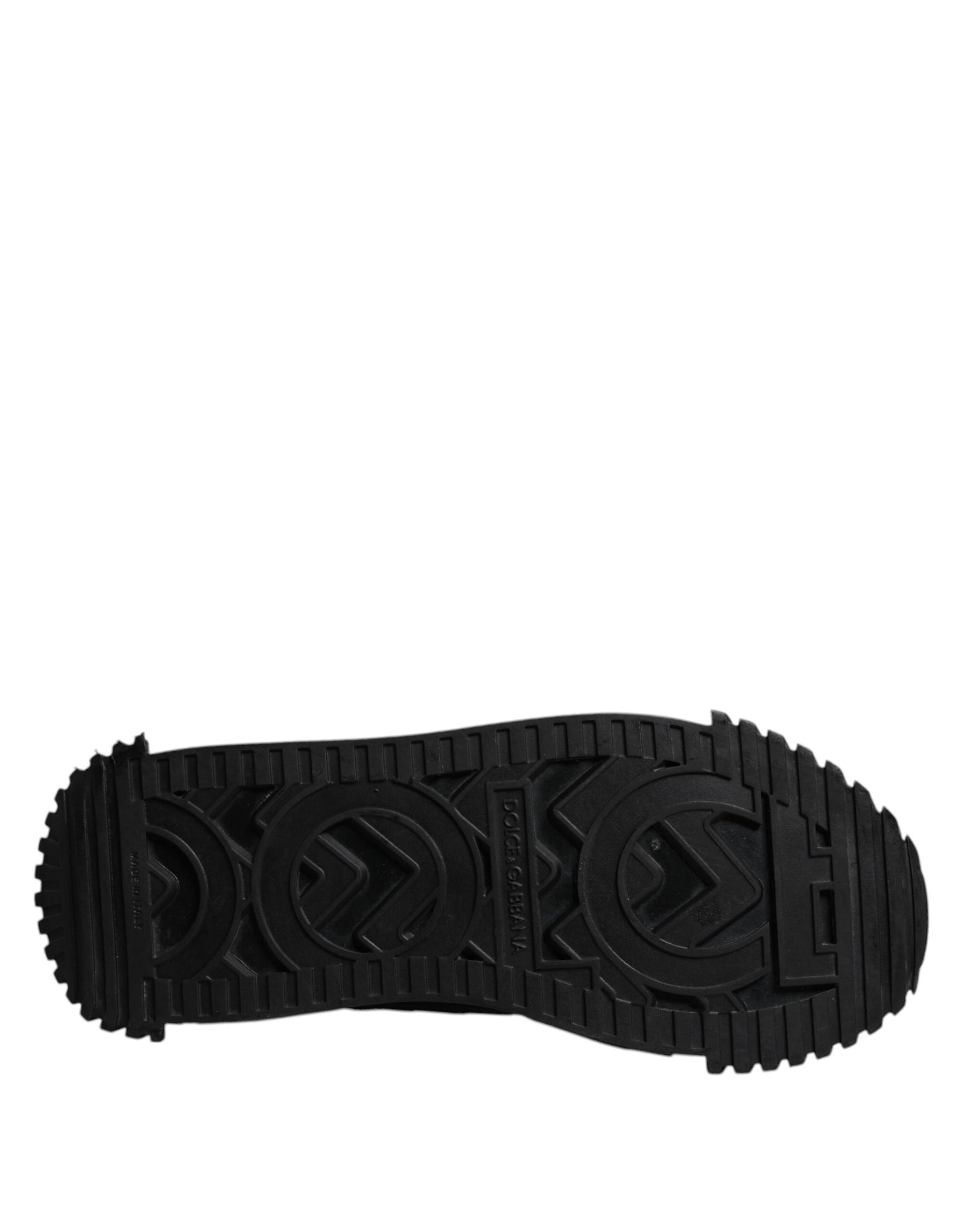 Black shoe with white logo on side