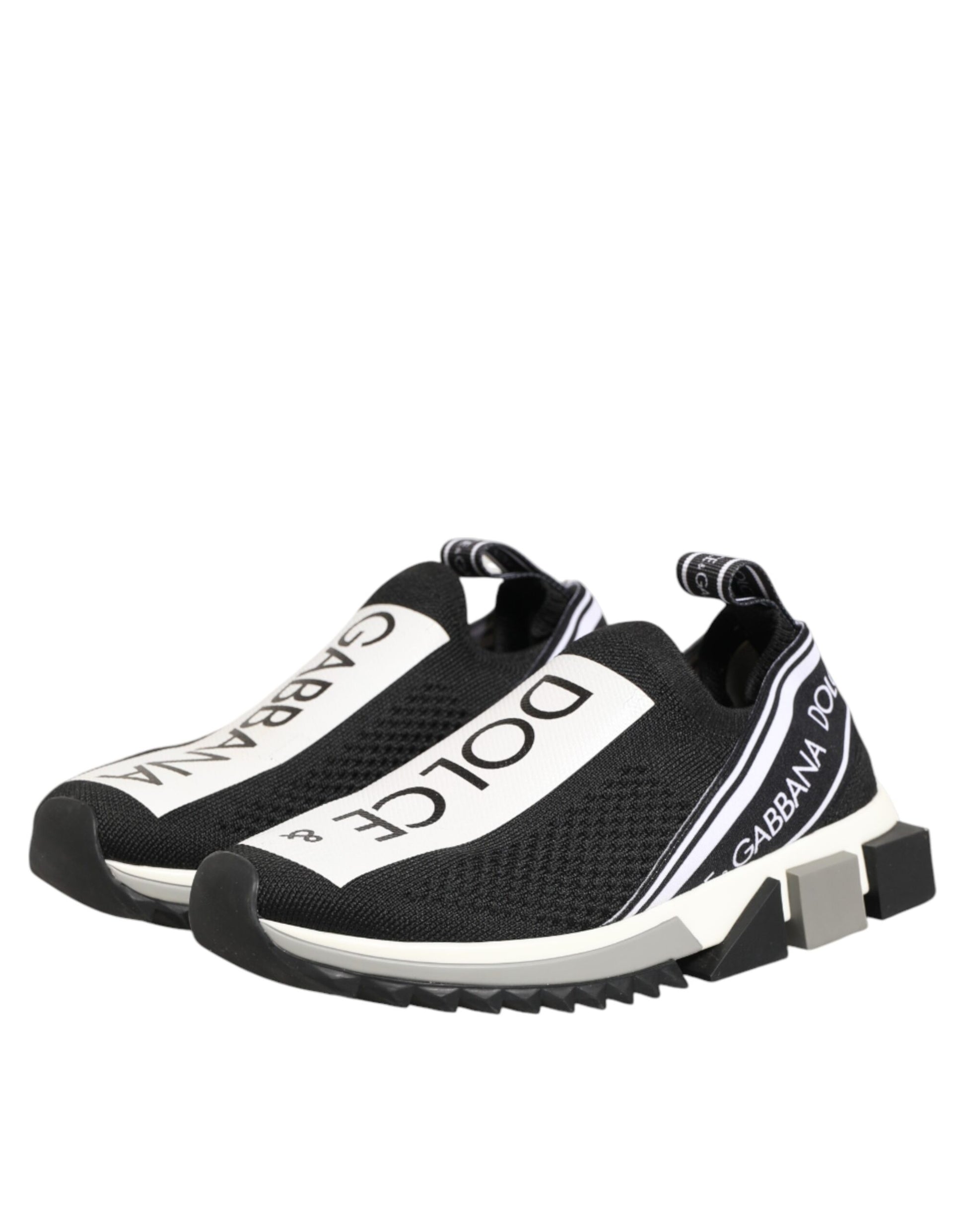 Black and white athletic shoe with laces