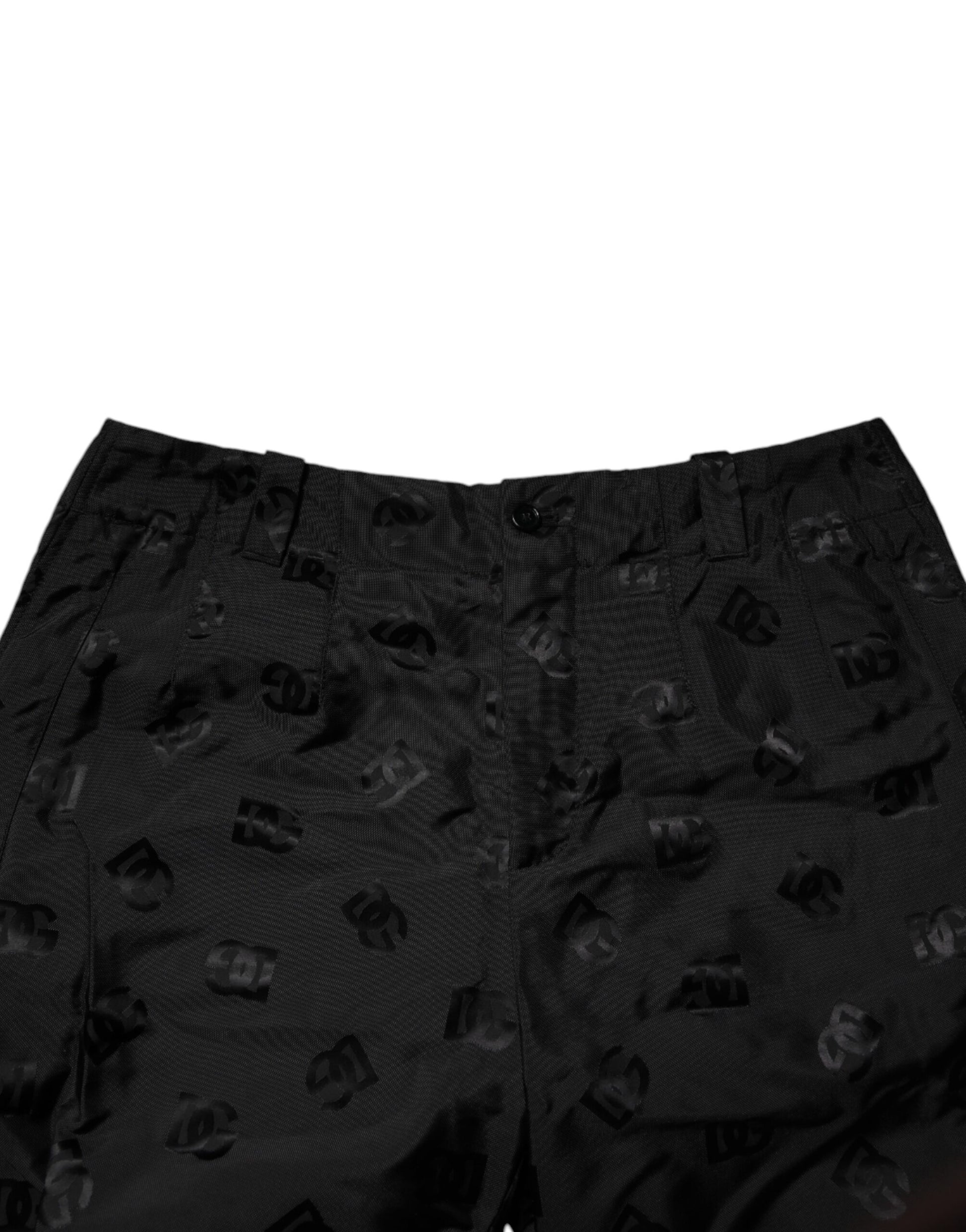 Black shorts with a patterned design