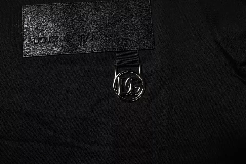 Black leather jacket with silver zipper pull