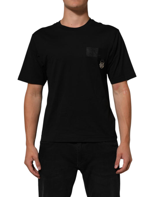 Black t-shirt with pocket on left chest