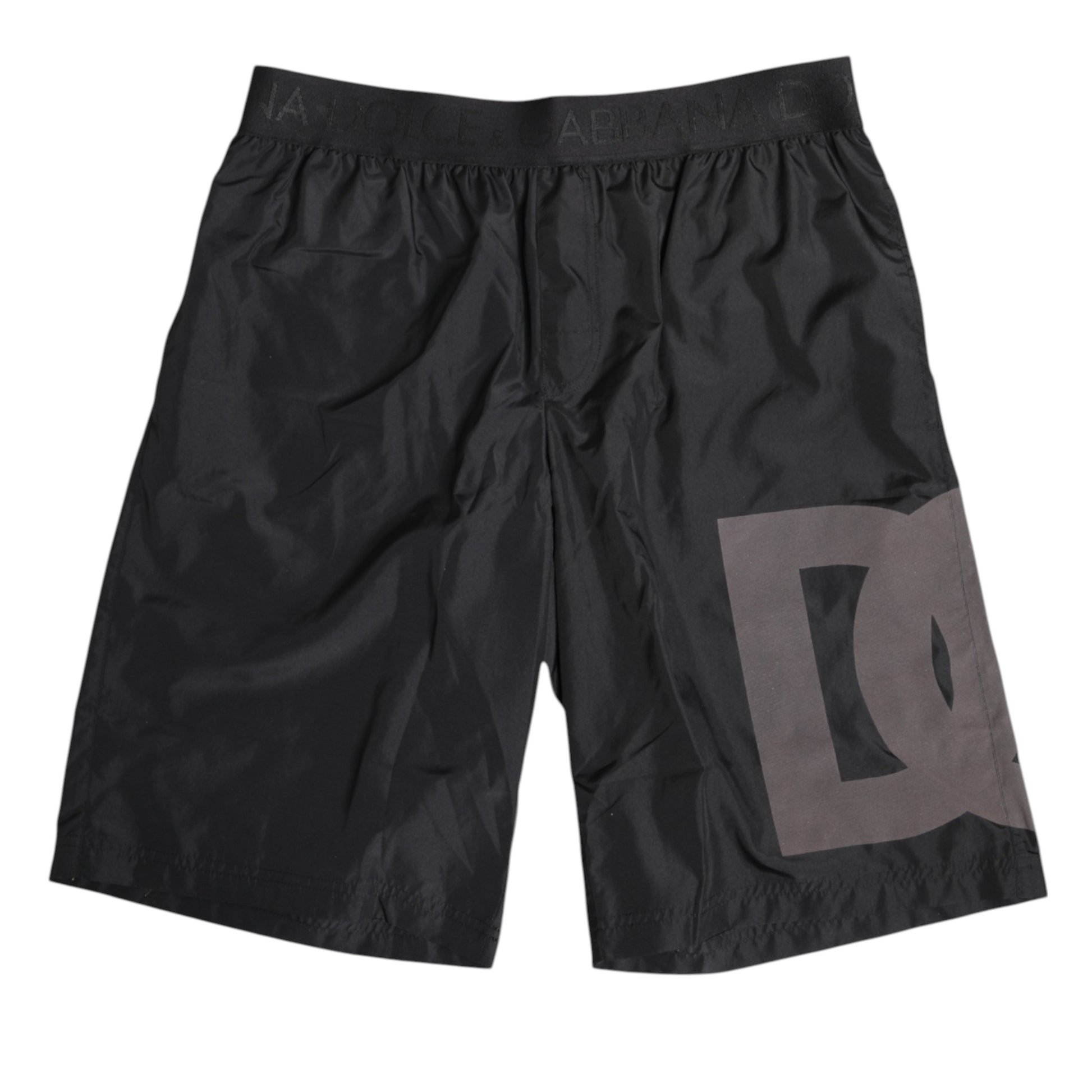 Black shorts with white logo