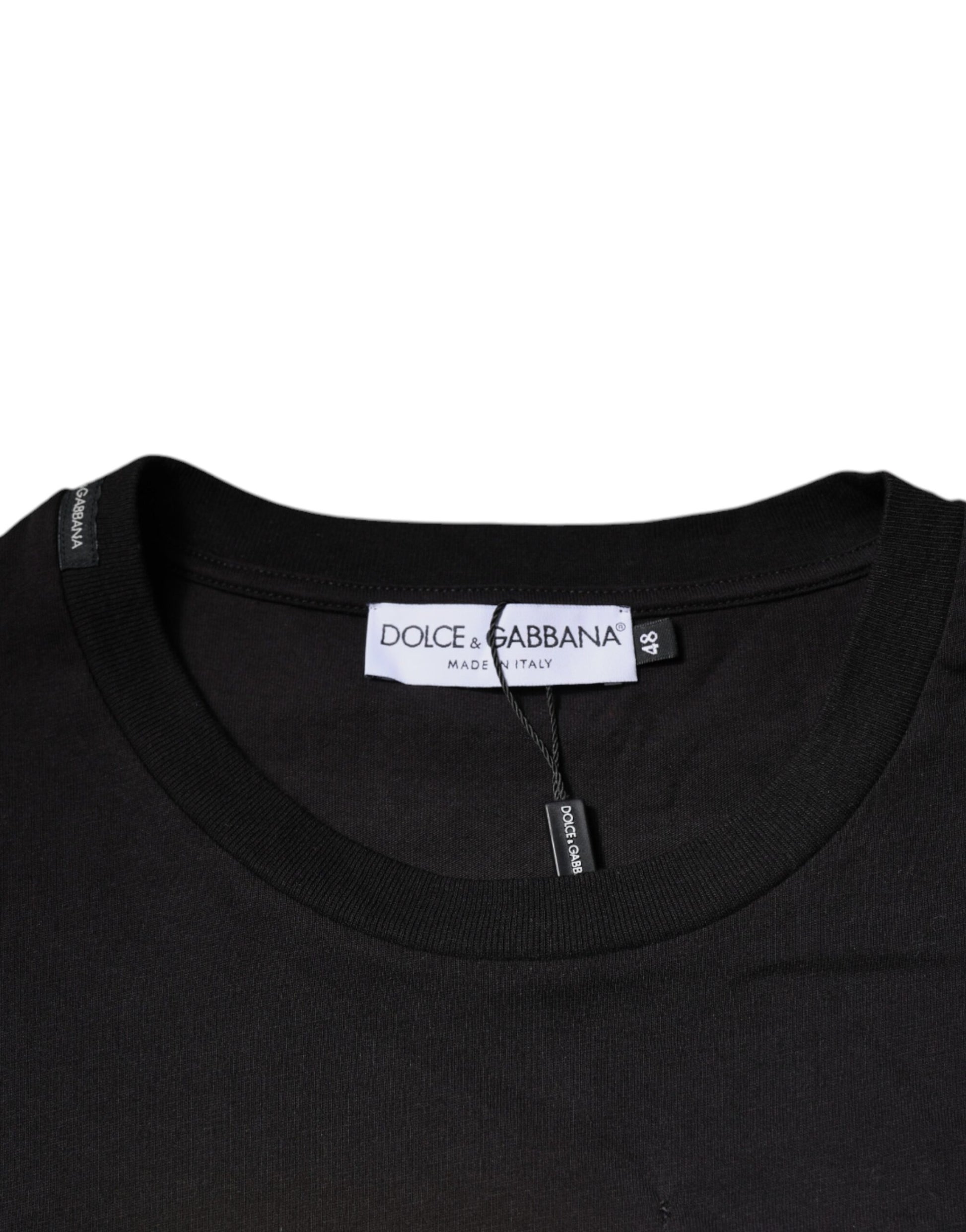Black turtleneck shirt with ribbed neckline