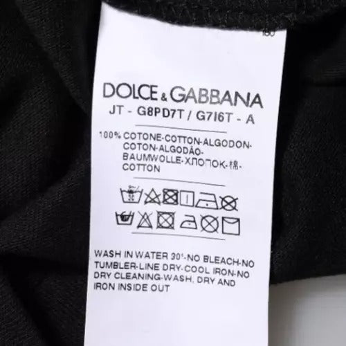 Tag on clothing item indicating brand and care instructions