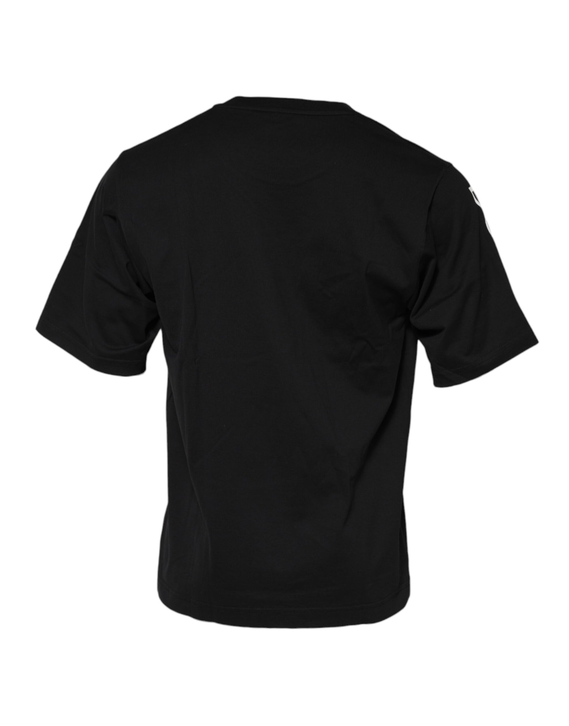 Black short sleeve shirt with horizontal stripes on back